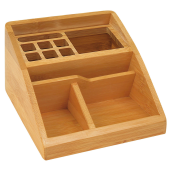  WEDO Schreibtisch-Organizer Bambus braun Bambus 4 Fächer 12,3 x 15,4 x 9,0 cm 