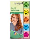  SIGEL DESIGN Haftmarker farbsortiert "Smiley" 5x 40 Streifen 
