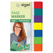  SIGEL transparent Haftmarker farbsortiert 7x 40 Streifen 