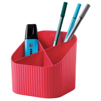 HAN Stiftehalter Re-X-LOOP rot 100% Recyclingmaterial 4 Fächer 11,1 x 12,1 x 10,6 cm