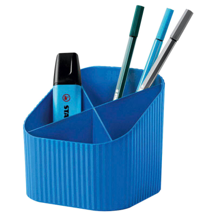 HAN Stiftehalter Re-X-LOOP blau 100% Recyclingmaterial 4 Fächer 11,1 x 12,1 x 10,6 cm