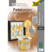  folia Fotokarton farbsortiert 300 g/qm 10 Blatt   DIN A4   gold/silber 