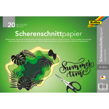 folia Scherenschnittpapier ungummiert schwarz 90 g/qm 20 Bogen Format 35,0 x 50,0 cm