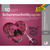  folia Scherenschnittpapier gummiert schwarz 105 g/qm 10 Blatt   Format DIN A5 