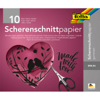folia Scherenschnittpapier gummiert schwarz 105 g/qm 10 Blatt Format DIN A5