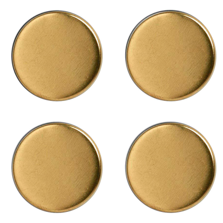 Zeller Magnete Metall gold, Ø 2,3 x 0,9 cm, 4 Stück