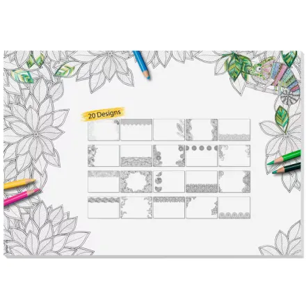 SIGEL Schreibtischunterlage Adult Coloring ohne Kalendarium weiß Papier 59,5 x 41,0 cm, 20 Blatt