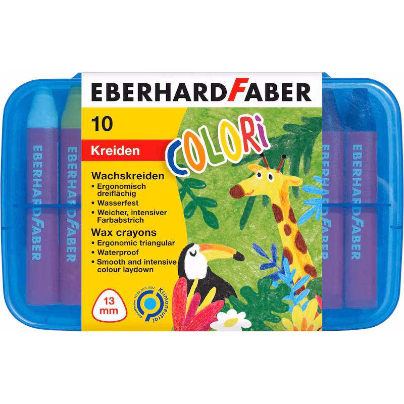  EBERHARD FABER Colori Wachsmalkreiden farbsortiert, 10 Stück 