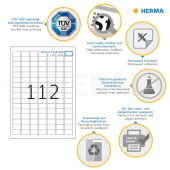  HERMA Etiketten 4334 weiß 25,4 x 16,9 mm, 25 Blatt 