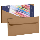  20 Briefumschläge Mosaic von artoz DIN lang ohne Fenster natur haftklebend 