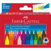  FABER-CASTELL Triangular Wachsmalstifte farbsortiert, 24 Stück 