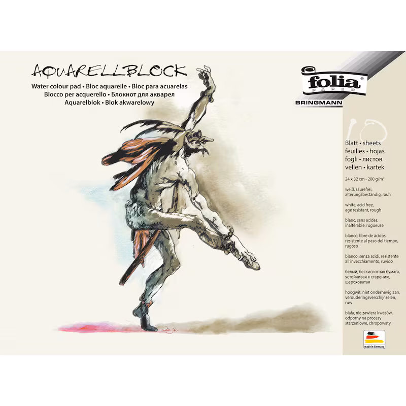  folia Aquarellblock 24,0 x 32,0 cm 200 g/qm, 10 Blatt, 1 Block 
