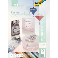 folia Tonpapier Perlmuttkarton farbsortiert 250 g/qm 13 Blatt