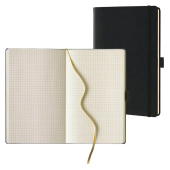  Lediberg Notizbuch Tucson ca. DIN A5 kariert, schwarz Hardcover 