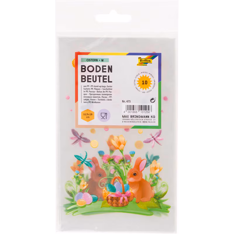  folia PP-Bodenbeutel M Ostern 11,5 x 19,0 cm, 10 Stück 