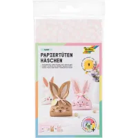 folia Bastelset Papiertüten-Set Häschen braun/rosa/weiß 9 Stück