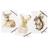  PAGNA Eckspanner Save me DIN A4 Rehkitz, Hase, Eichhörnchen, je 1 Stück 