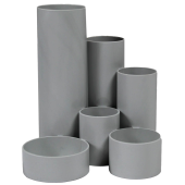  M&M Stiftehalter Schreibtisch-Boy grigio (hellgrau) Polystyrol 6 Fächer 12,9 x 13,9 x 14,7 cm 