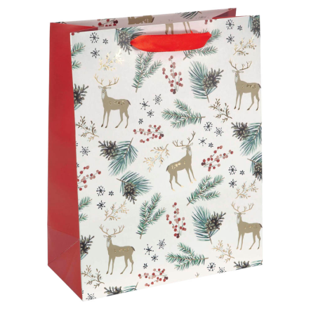 5 SIGEL Geschenktüten Christmas Motiv rot/weiß 18,0 x 23,0 cm