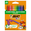  BIC Kids Plastidecor Wachsmalstifte farbsortiert, 12 Stück 