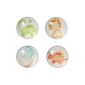 Zeller Magnete Motiv Dinos, Kunststoff Ø 2,5 x 0,8 cm, 4 Stück 