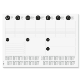  SIGEL Schreibtischunterlage WOCHENPLANER 2026/2027 schwarz/weiß Papier 42,0 x 29,7 cm, 30 Blatt 