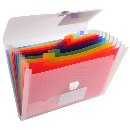 Exacompta Fächermappe Crystal 13 Fächer transparent, DIN-A4-Format, 1 Stück