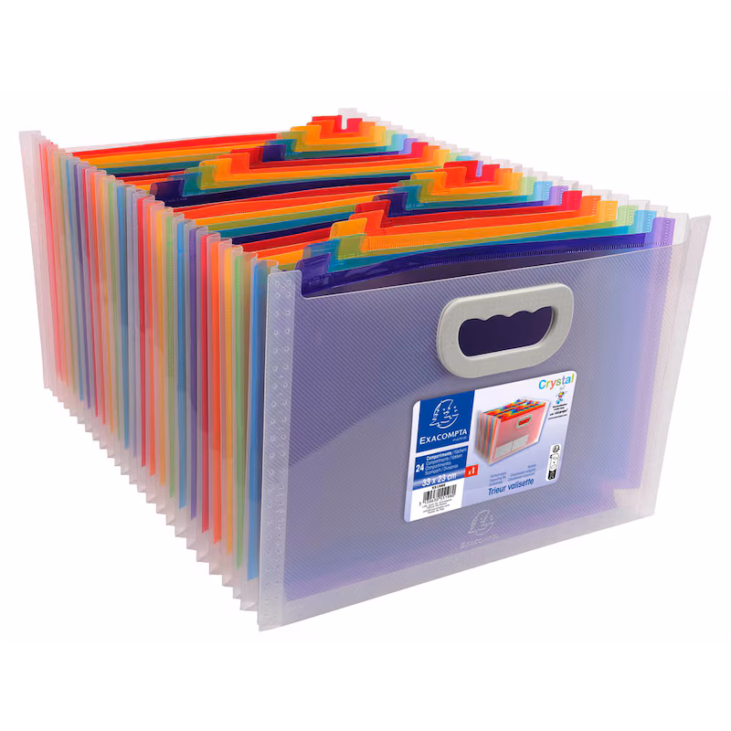  Exacompta Fächermappe Crystal 24 Fächer transparent, 1 Stück 