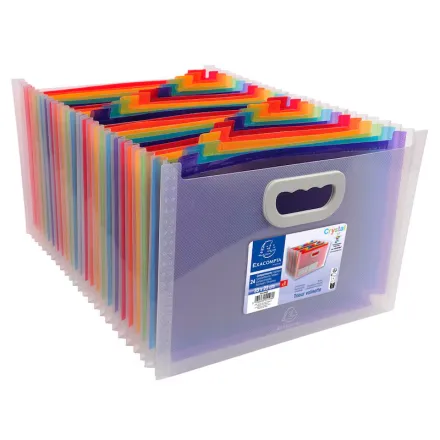 Exacompta Fächermappe Crystal 24 Fächer transparent, 1 Stück