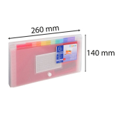  Exacompta Fächermappe Crystal 7 Fächer transparent, 260 × 140 mm, 1 Stück 