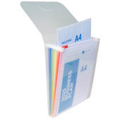  Exacompta Fächermappe Crystal 6 Fächer transparent, Hochformat, 1 Stück 