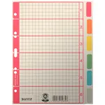 LEITZ Ordnerregister DIN A4 Vollformat 1-6 grau, farbig 6-teilig, 1 Satz