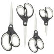  RAPESCO Scheren-Set Soft Grip grau, 4 Scheren, Rechts- und Linkshänder 