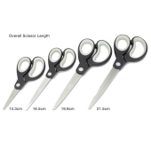  RAPESCO Scheren-Set Soft Grip grau, 4 Scheren, Rechts- und Linkshänder 
