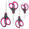  RAPESCO Scheren-Set Soft Grip hot pink, 4 Scheren, Rechts- und Linkshänder 