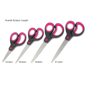  RAPESCO Scheren-Set Soft Grip hot pink, 4 Scheren, Rechts- und Linkshänder 