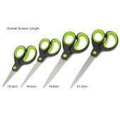  RAPESCO Scheren-Set Soft Grip grün, 4 Scheren, Rechts- und Linkshänder 