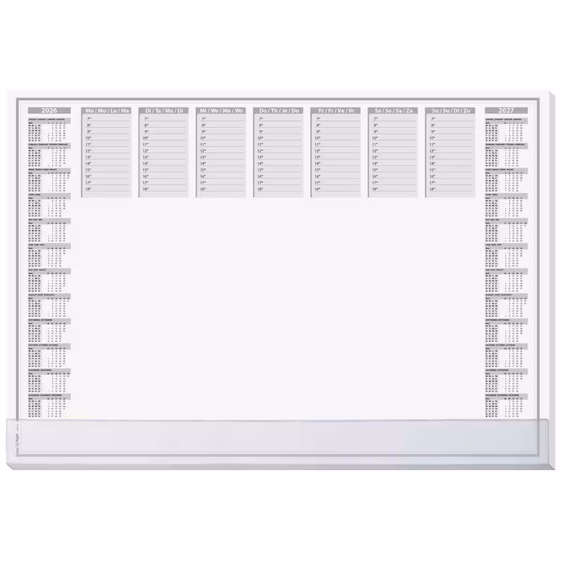  SIGEL Schreibtischunterlage Protect 2026/2027 weiß Papier 59,5 x 41,0 cm, 40 Blatt 