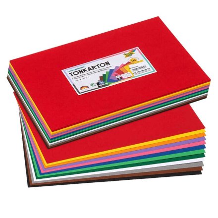 folia Tonpapier farbsortiert 180 g/qm 120 Blatt   DIN A4