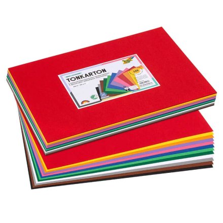 folia Tonpapier farbsortiert 180 g/qm 120 Blatt   DIN A3
