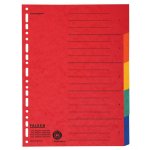 FALKEN Ordnerregister DIN A4 Vollformat blanko farbig 5-teilig, 1 Satz