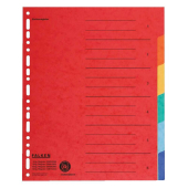  FALKEN Ordnerregister DIN A4 Vollformat blanko farbig 6-teilig, 1 Satz 