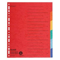 FALKEN Ordnerregister DIN A4 Vollformat blanko farbig 6-teilig, 1 Satz
