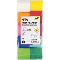 folia Krepppapier Dekobänder farbsortiert 32,0 g/qm 10 Rollen