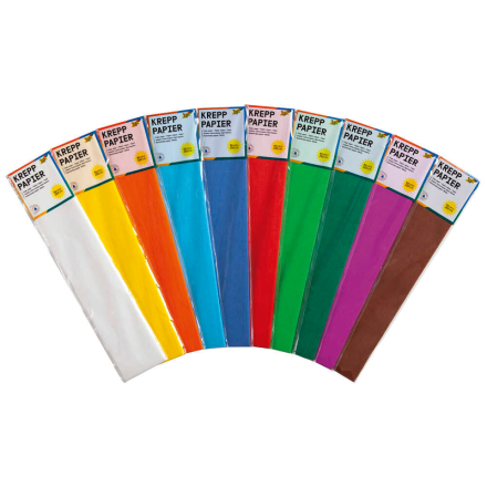 folia Krepppapier farbsortiert 32,0 g/qm 10 Rollen