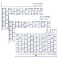 3 Jahreswandplaner 2027 Standard, blau/weiß