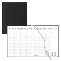 Buchkalender Wochenplaner 2027 von Lediberg, DIN A4, schwarz