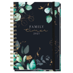 Buchkalender Family-Timer Mondscheinblüten 2027 schwarz DIN A5 von Häfft Verlag