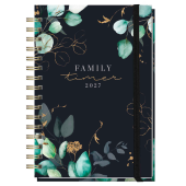  Häfft Verlag Buchkalender Family-Timer Mondscheinblüten 2027 schwarz DIN A5, 1 Stück 