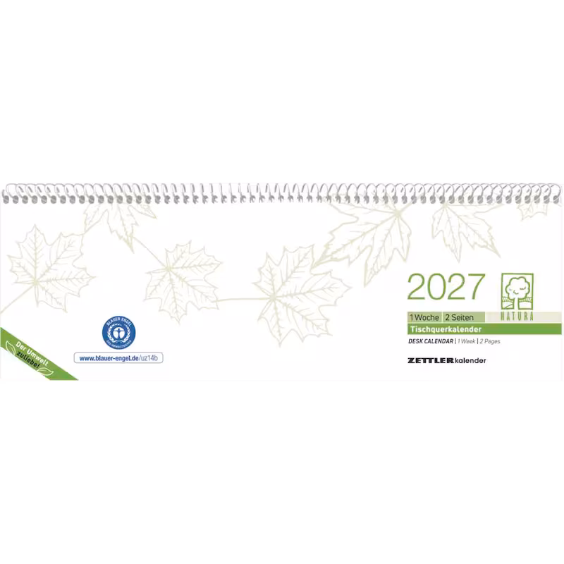  Tischquerkalender 2027 von ZETTLER KALENDER, beige/grün 